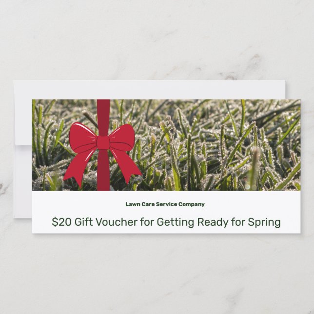 Lawn Care Maintenance Winter Gift Voucher Card (Framsida)