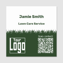 Lawn Care QR-Code Logo Company Green White