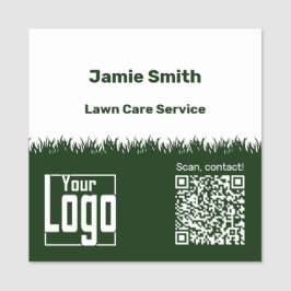 Lawn Care QR-Code Logo Company Green White Namnbricka