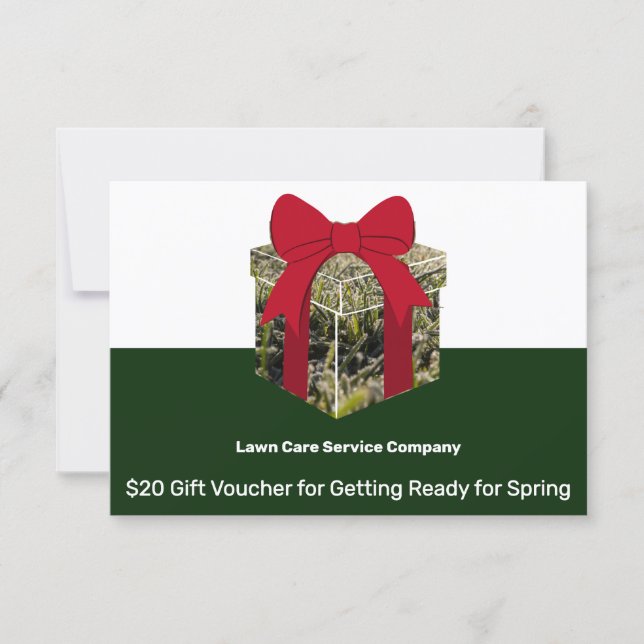 Lawn Care Service Holiday Season Gift Voucher Card (Framsida)
