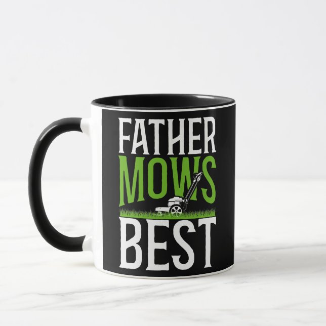 Lawn Mower Mowing Dad Father Landscaper Father Mugg (Vänster)
