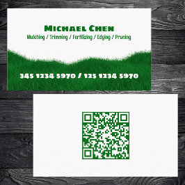 Lawn Mowing Custom QR Visitkort
