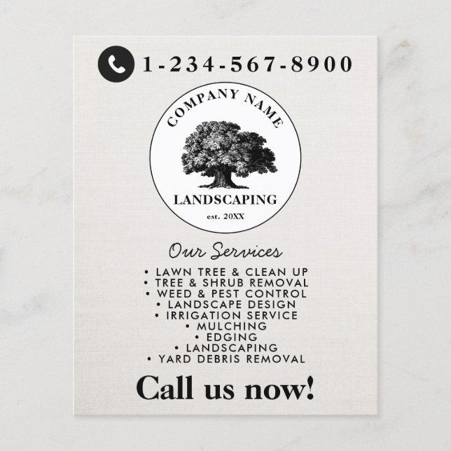 Lawn Mowing Landscaping Garden Lawn Care Tree Flygblad (Framsidan)