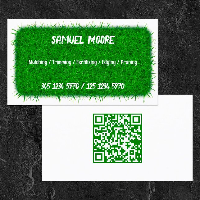 Lawn Mowing QR Visitkort (Lawn Mowing QR Business Cards)