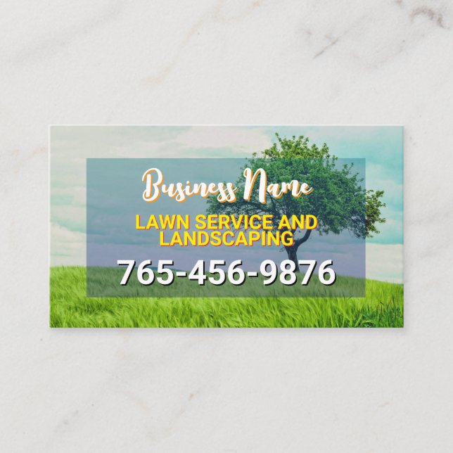 LawnCare, Landscaping, gräsmassor, Träd Visitkort (Framsida)