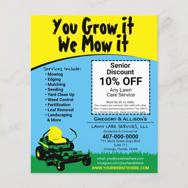 Lawncare Landscaping Grass CEG Flyer (Framsidan)