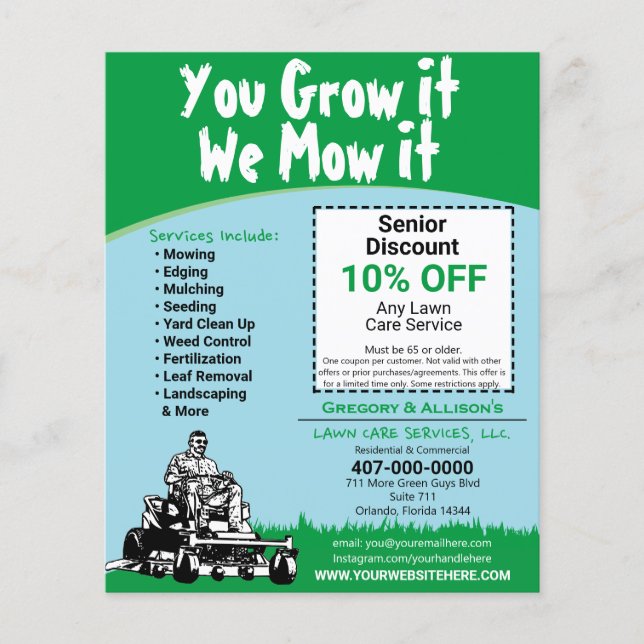 Lawncare Landscaping Grass CEG Flyer (Framsidan)