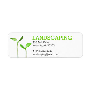 Lawncare som landskap gräsmattagröntgroddar returadress etikett
