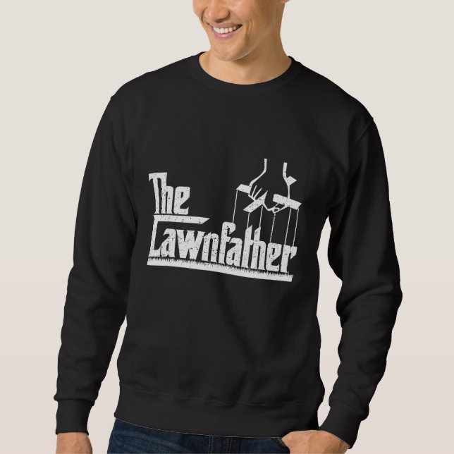 Lawnfather - Lusnyj Gräsmatta Mving  Gift Lång Ärmad Tröja (Framsida)