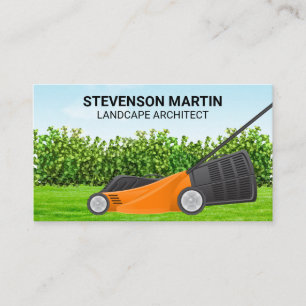Lawnmower Cining Grass Landskap Visitkort