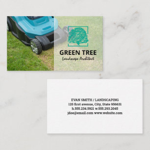 Lawnmower Clice Grass TRÄD LOGOTYP AFFÄRSKORT Visitkort