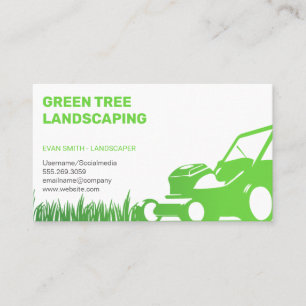 Lawnmower och Grass Landskap Visitkort