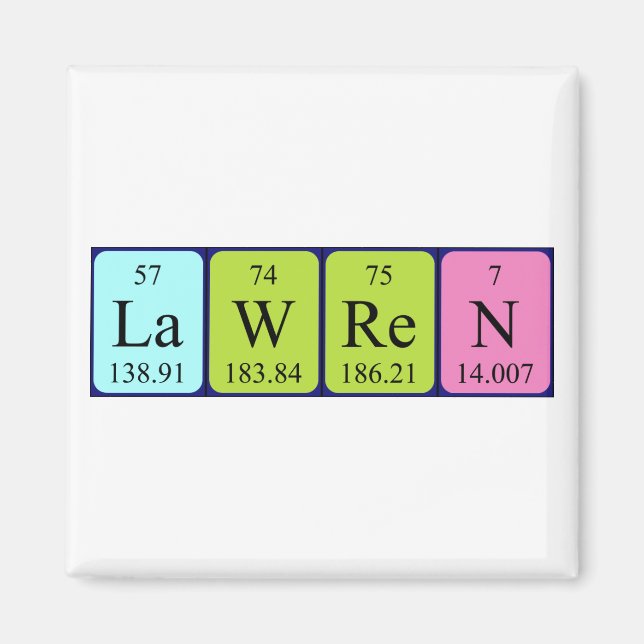 Lawren periodisk bord namn magnet (Framsidan)