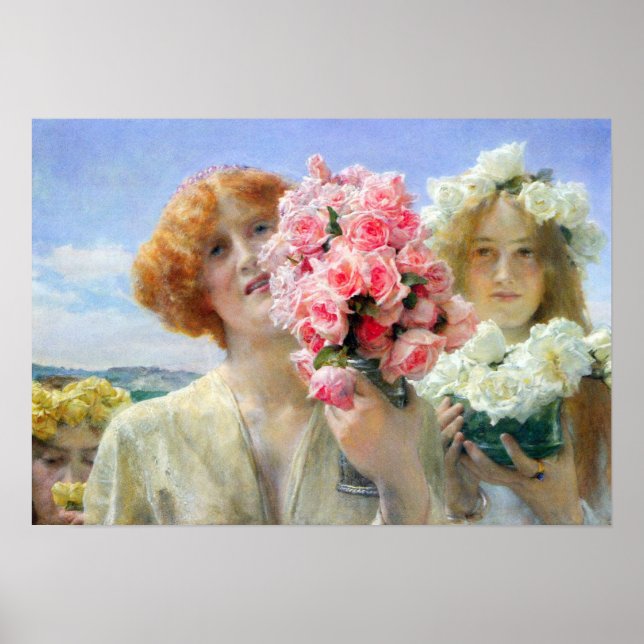Lawrence Alma-Tadema - Ett sommarerbjudande Poster (Framsidan)