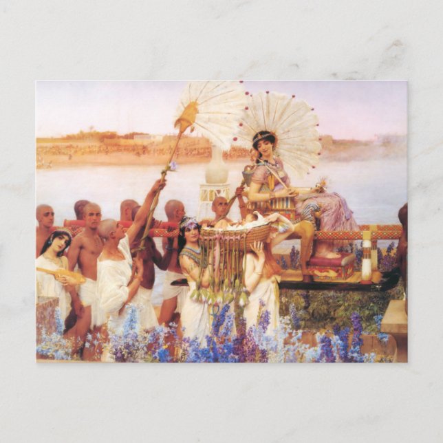 Lawrence Alma Tadema The Finding of Moses Vykort (Framsida)