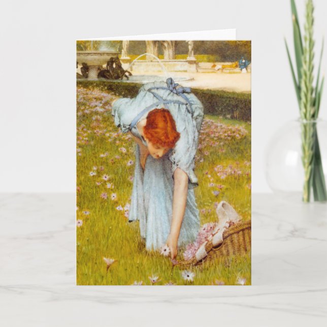 Lawrence Alma Tadema vår i trädgården Kort (Framsida)