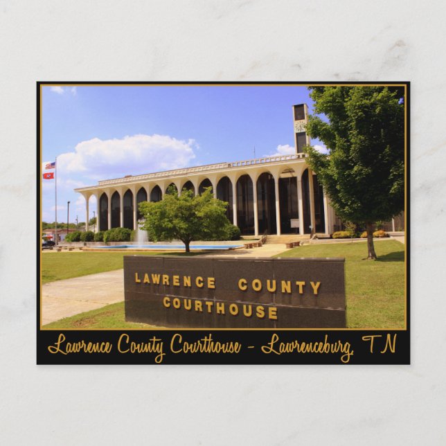 Lawrence County Domstol - Lawrenceburg, TN Vykort (Framsida)