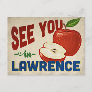 Lawrence Kansas Apple - Vintage resor Vykort