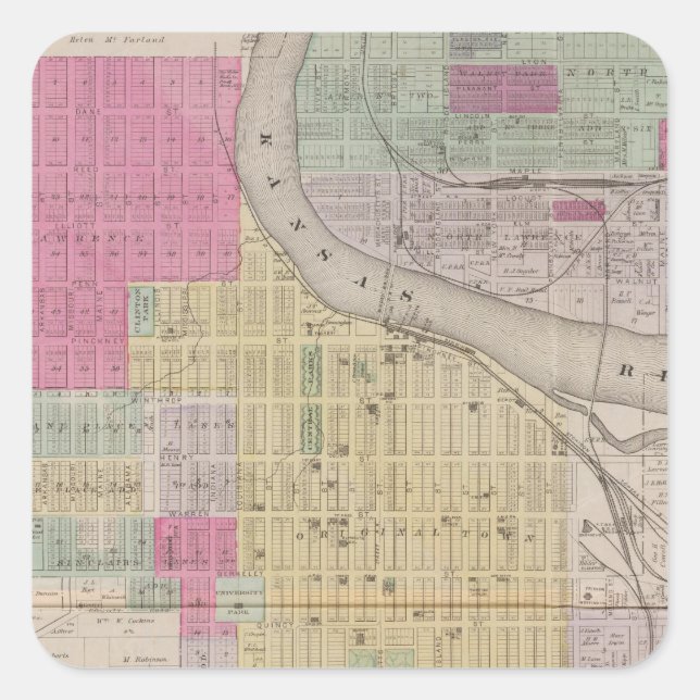 Lawrence, Kansas Fyrkantigt Klistermärke (Framsida)