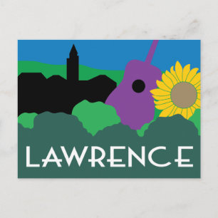 Lawrence Kansas grafik Vykort
