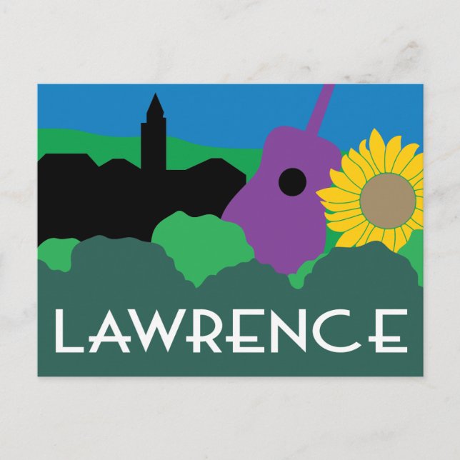 Lawrence Kansas grafik Vykort (Framsida)