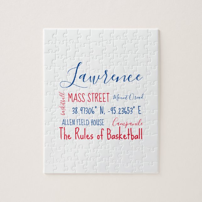 Lawrence Kansas Tunnelbanan Art Pussel (Vertikal)