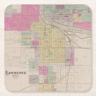 Lawrence Kansas Underlägg Papper Kvadrat