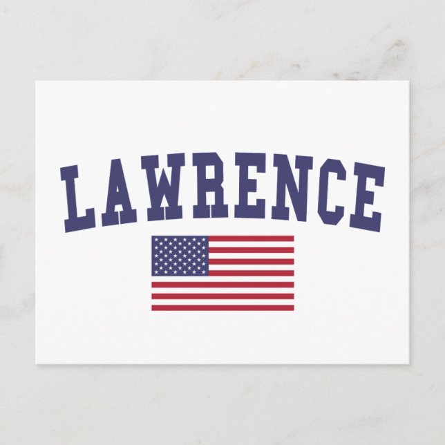 Lawrence KS US Flagga Vykort (Framsida)