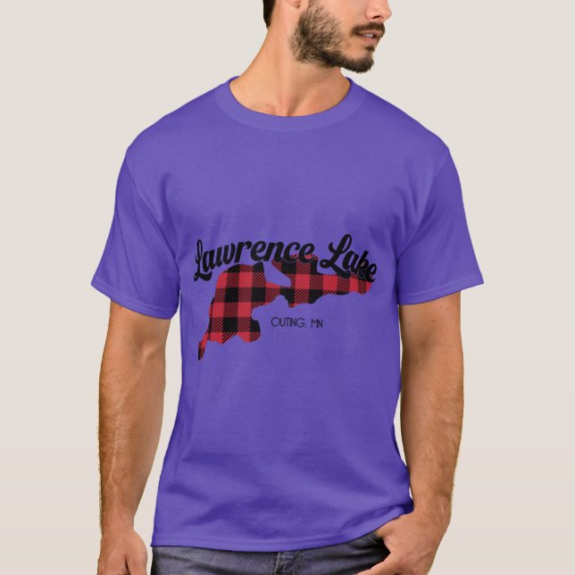 Lawrence Lake Utflykt MN Plaid Överstorlek T Shirt (Framsida)