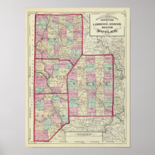 Lawrence, Mercer, Beaver, Butler County Poster