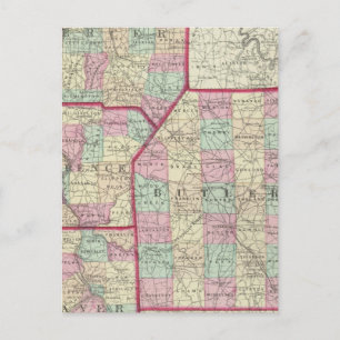 Lawrence, Mercer, Beaver, Butler County Vykort