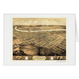 Lawrence panorama- karta för KS - 1869 Hälsningskort