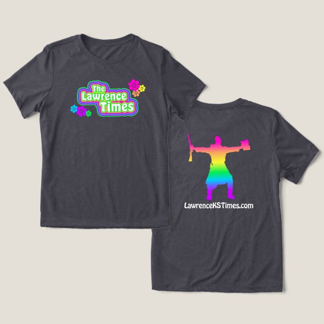 Lawrence Times groovy femme charcol T Shirt (Design fram och bak)