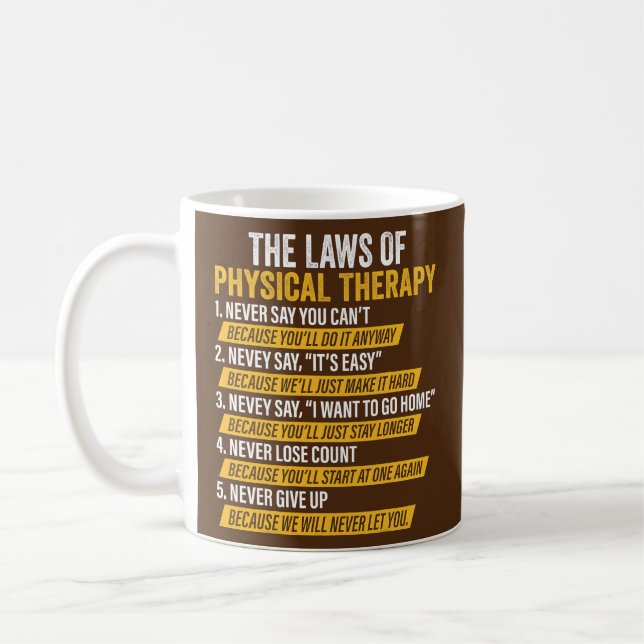 Laws Of Physical Therapy Therapist Funny PT Gait Kaffemugg (Vänster)