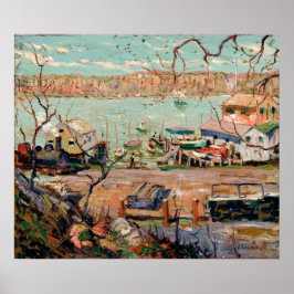 Lawsons River Scene-Boats and Houses Poster