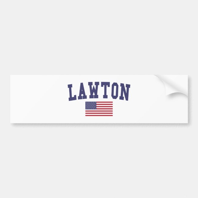 Lawton US Flagga Bildekal (Framsidan)