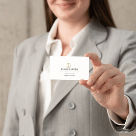 Lawyer Attorney At Law Classy White Visitkort