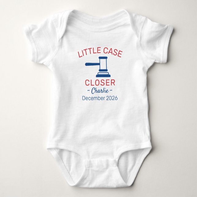 Lawyer Baby Announcement Little Case Closer Lawyer T Shirt (Framsida)