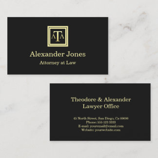 Lawyer Black Modern Business Card Visitkort