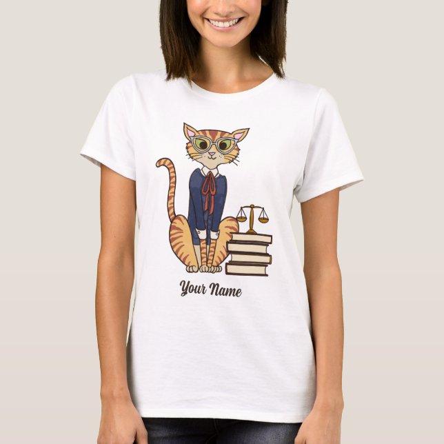 Lawyer Cat - Orange Tabby Attorney Cat Lover T Shirt (Framsida)