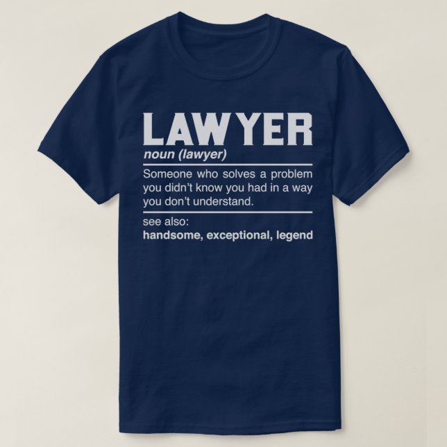 Lawyer Definition Design Solicitor Advocate Barris T Shirt (Design framsida)