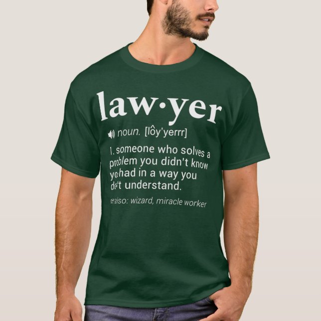 Lawyer Dictionary Definition Funny Gag Design T Shirt (Framsida)
