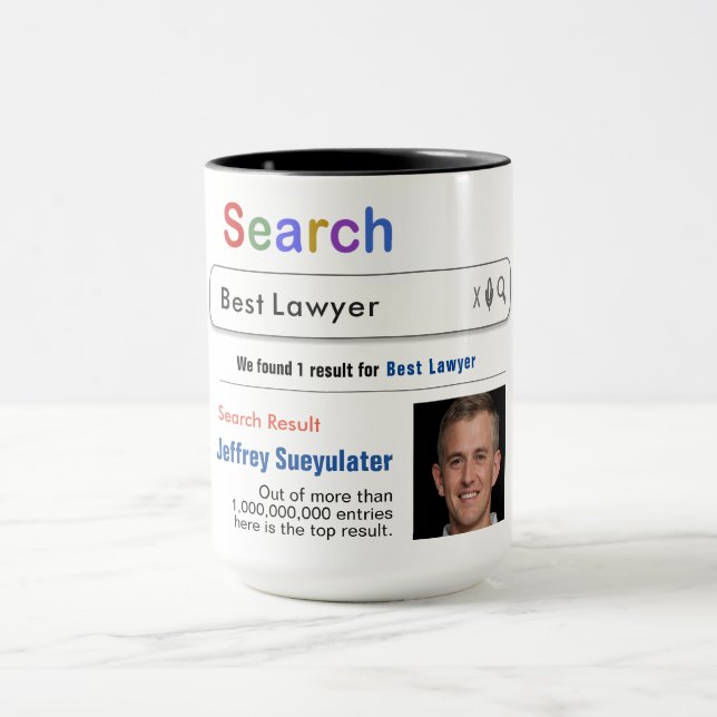 Lawyer Funny Anpassningsbar Best Search Gift Mugg (Center)