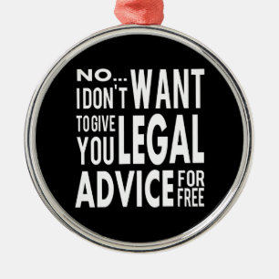 Lawyer Gift Free Legal Advice - Law Student - Julgransprydnad Metall