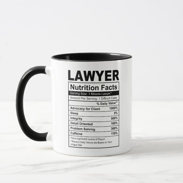 Lawyer Gift Nutrition Facts Coffee Mugg (Vänster)