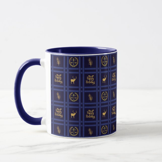 Lawyer Glad helg - Julafton Scales of Justice Mugg (Vänster)