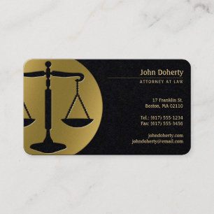 Lawyer Golden Black Scale of Justice Visitkort