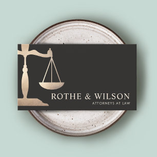 Lawyer Guld Scales of Justice Mörk Brown Visitkort