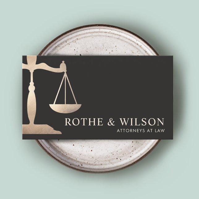 Lawyer Guld Scales of Justice Mörk Brown Visitkort (Skapare uppladdad)