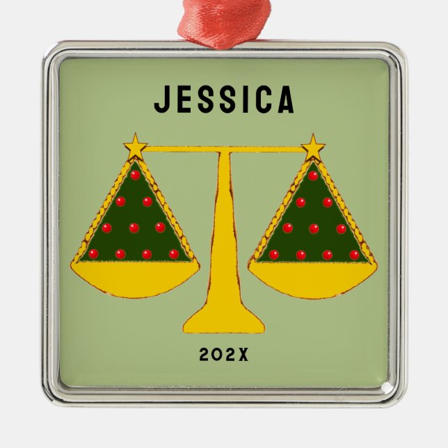 Lawyer Helgdag Gift Julgransprydnad Metall (Framsidan)